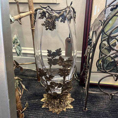 Glass And Brass Vase