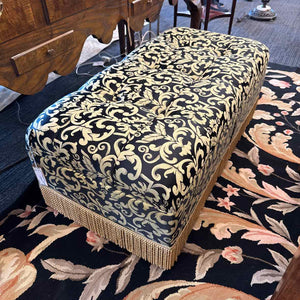 Fringed Black/Gold Ottoman