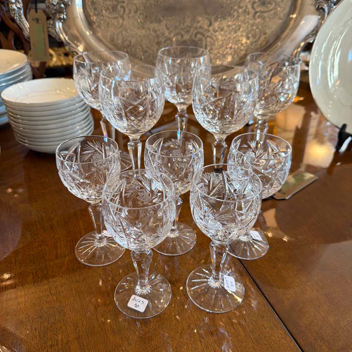 Set of 17 Crystal Wine Glasses