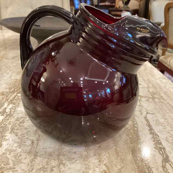 Burgundy Glass Pitcher
