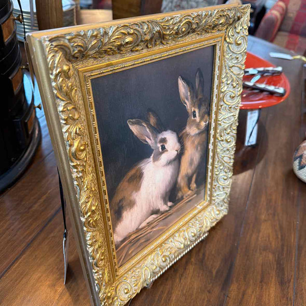 Gold Framed Rabbits Print