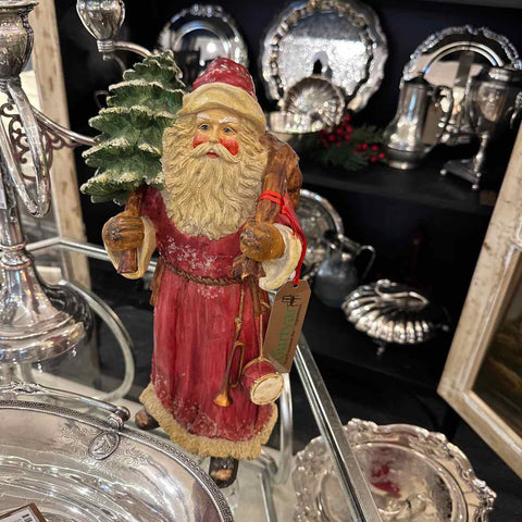 Painted Standing Santa w/Tree & Bag