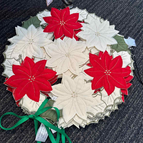 Set of 8 Poinsettia Placemats