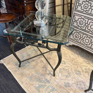 Iron And Glass Top Table
