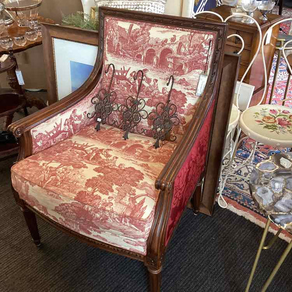 Ethan Allen Red Toile Chair