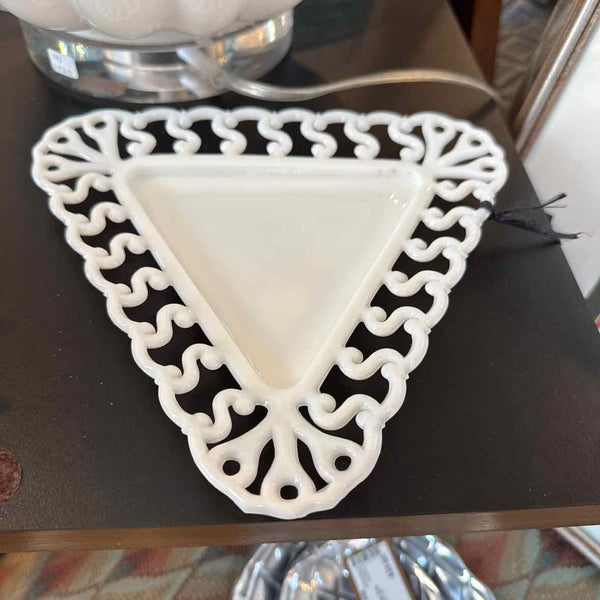 Triangle Milk Glass Plate