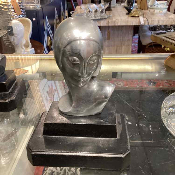 Art Deco Metal Busts Bookends