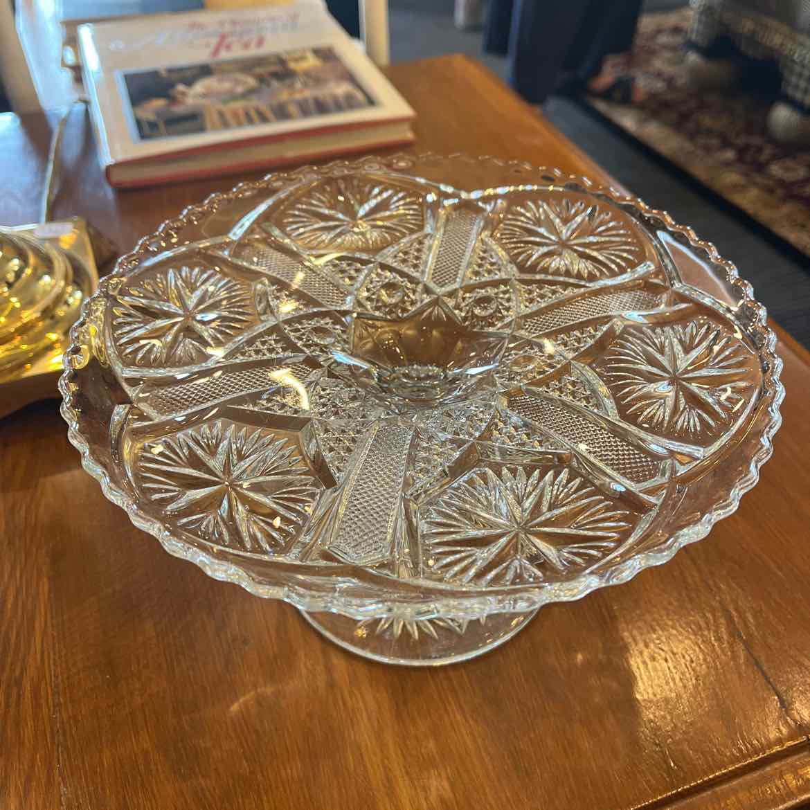 Cut Glass Cake Stand