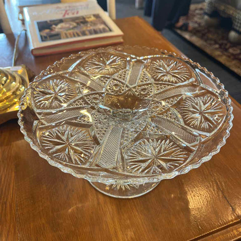 Cut Glass Cake Stand