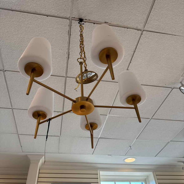 Frosted Glass And Brushed Gold Chandelier