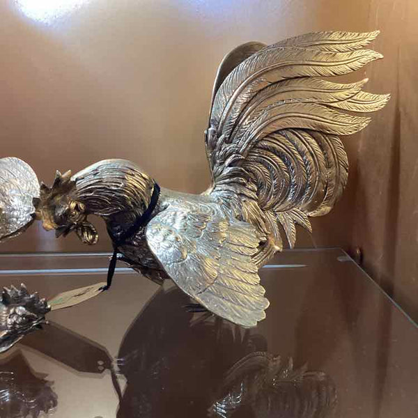 Pair Of Metal Roosters