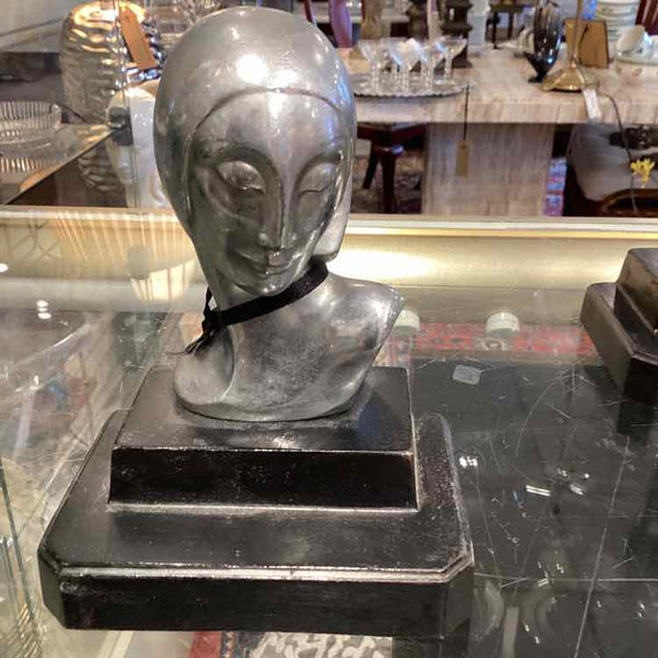 Art Deco Metal Busts Bookends