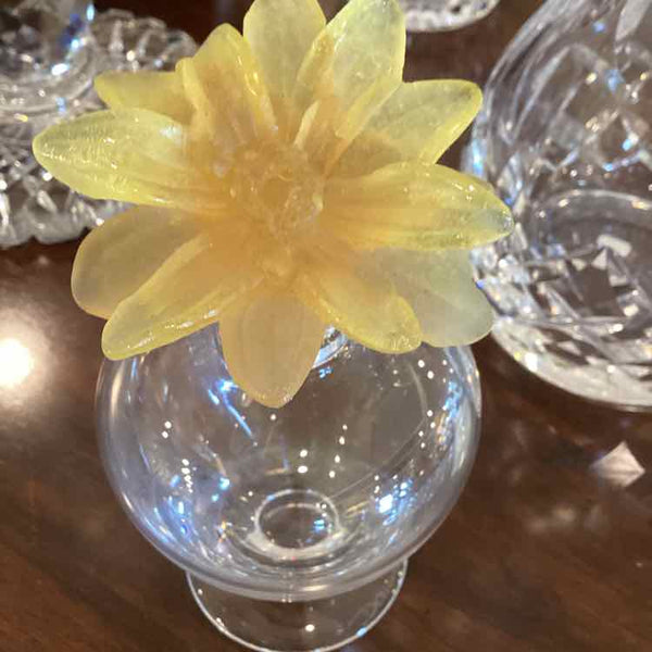 Daum Crystal Perfume Bottle/Yellow Flower