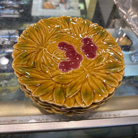 5 Majolica Fruit Plates