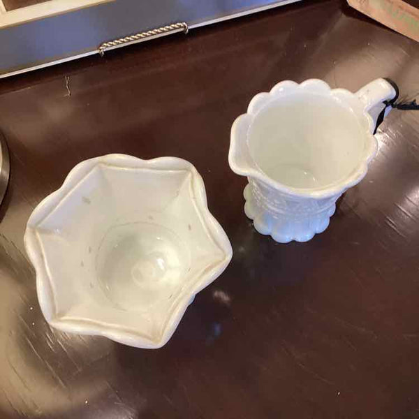 Milk Glass Creamer and Sugar