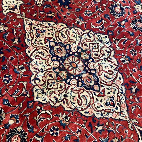 Red, Blue and Ivory Oriental Rug