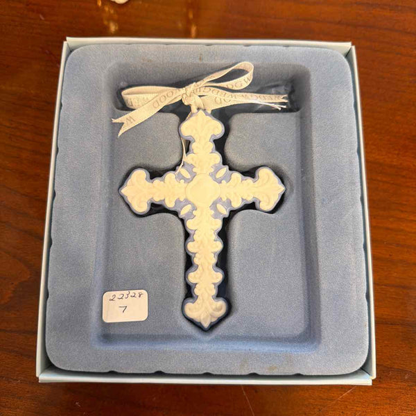 Blue/White Jasperware Cross (Wedgwood)