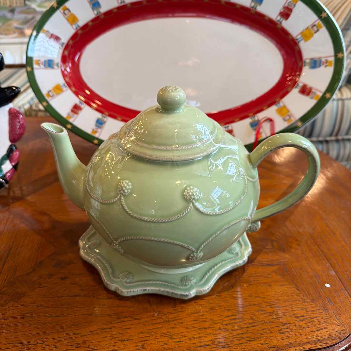 Juliska Green Teapot w/Tray
