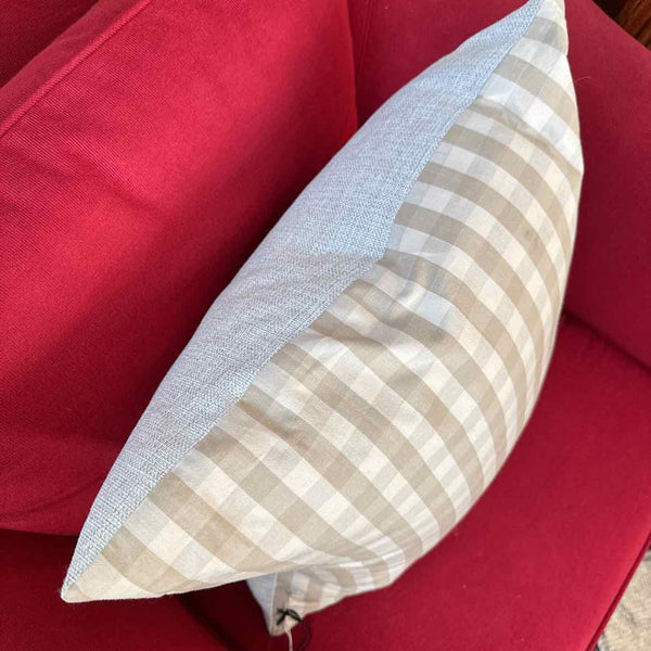 Tan And Cream Checked Pillow