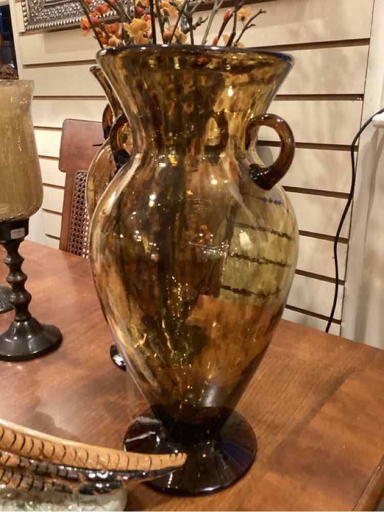 Tortoise Shell Blown Glass Vase