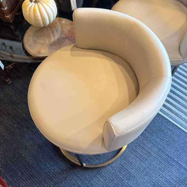 Metal Base Cream Seat Stool