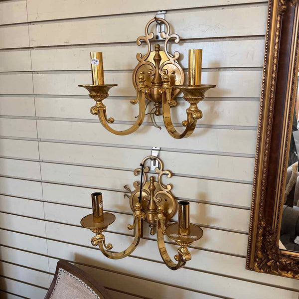 Pair of Brass Sconces