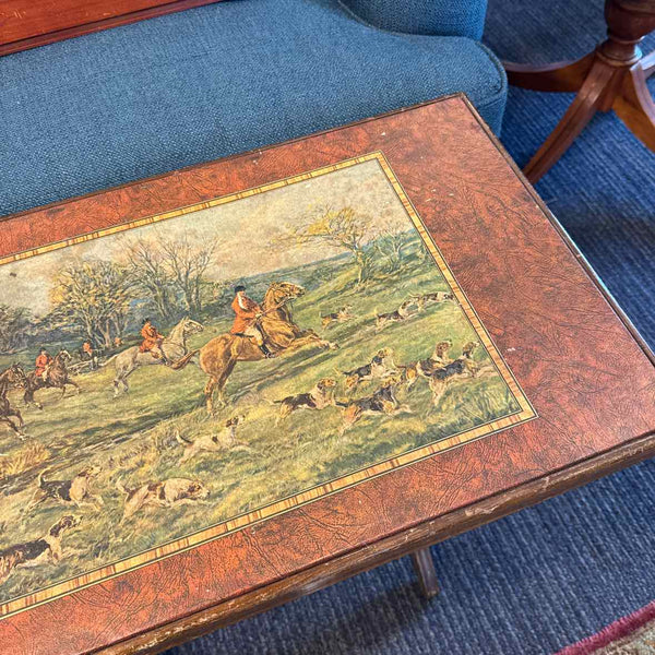 Hunt Scene Folding Table/Bench