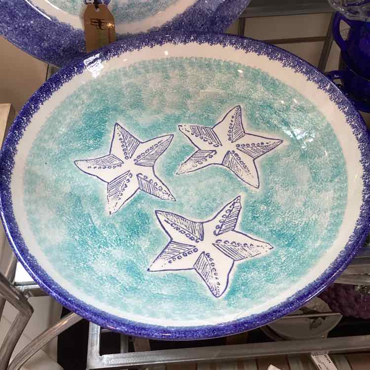Round Bowl Blue with Starfish