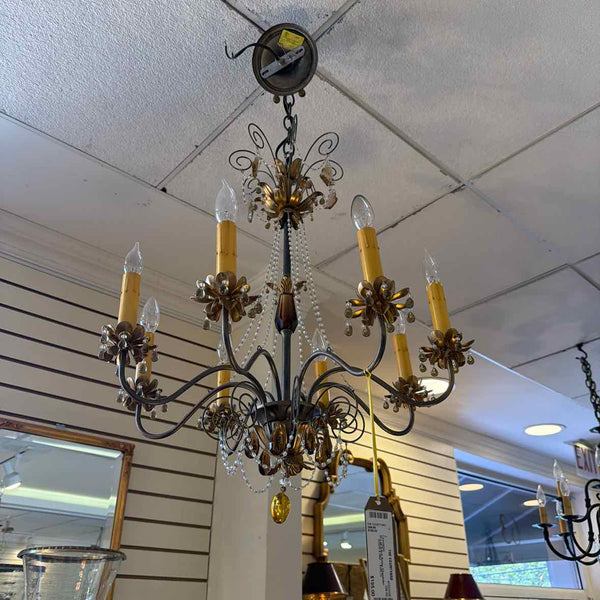 8 Arm Amber Chandelier