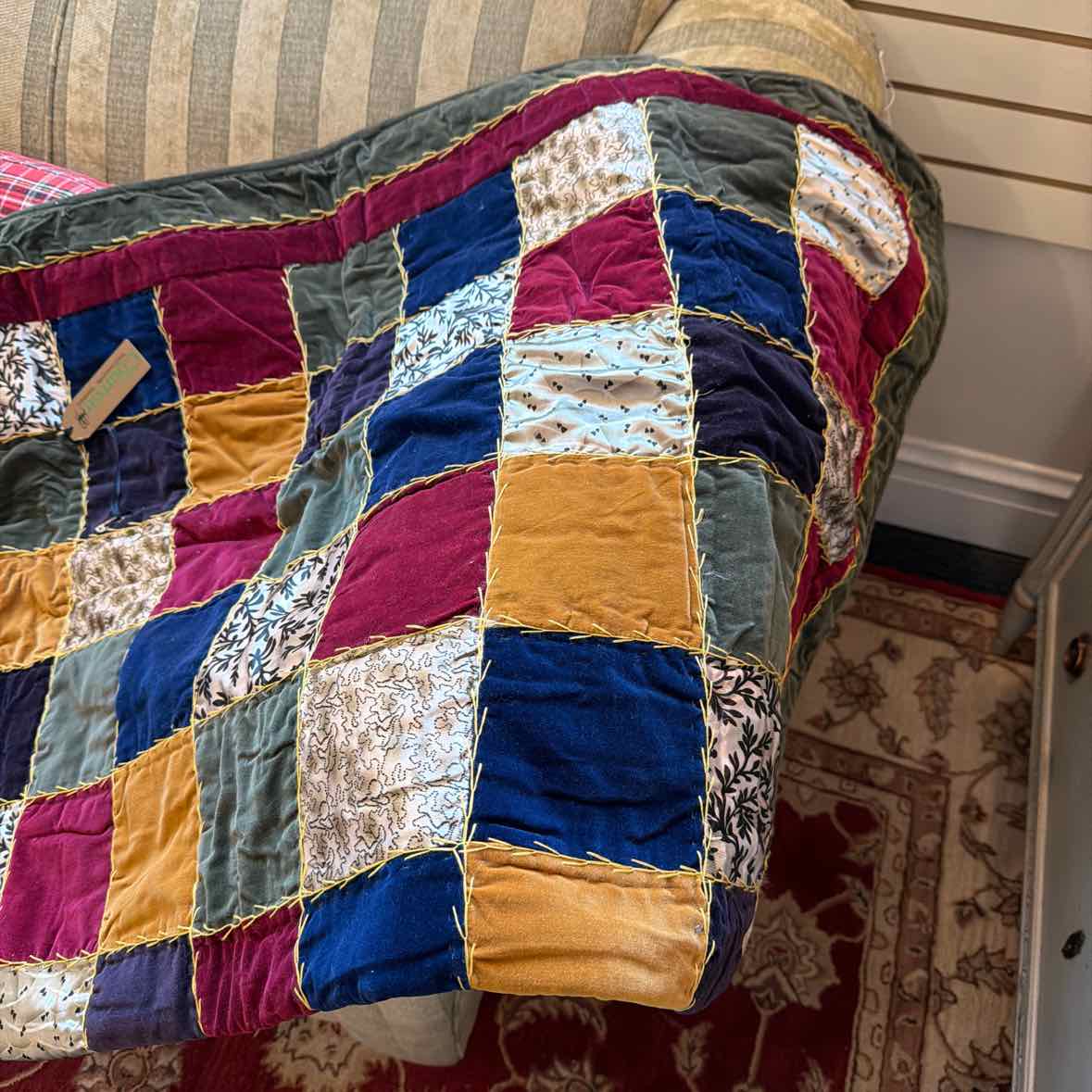 Velvet & Satin Patchwok Throw