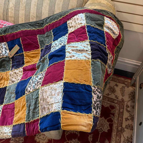 Velvet & Satin Patchwok Throw