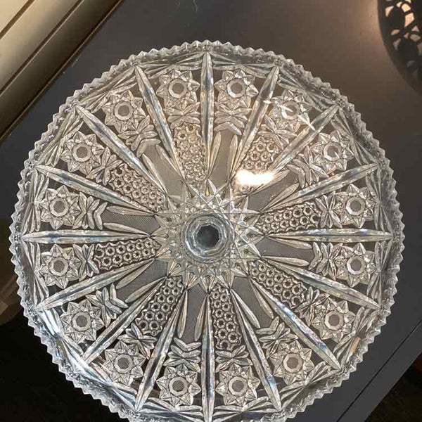Vintage Clear Cut Crystal Cake Plate