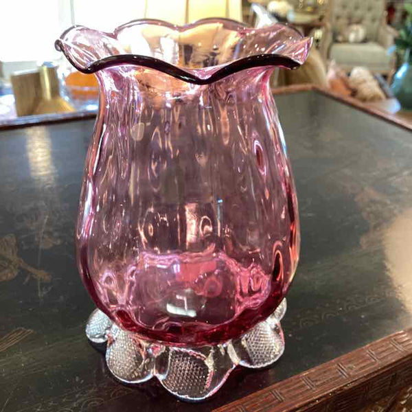 Vintage Cranberry Glass Vase
