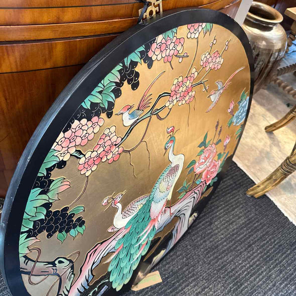 Round Asian Peacock Plaque