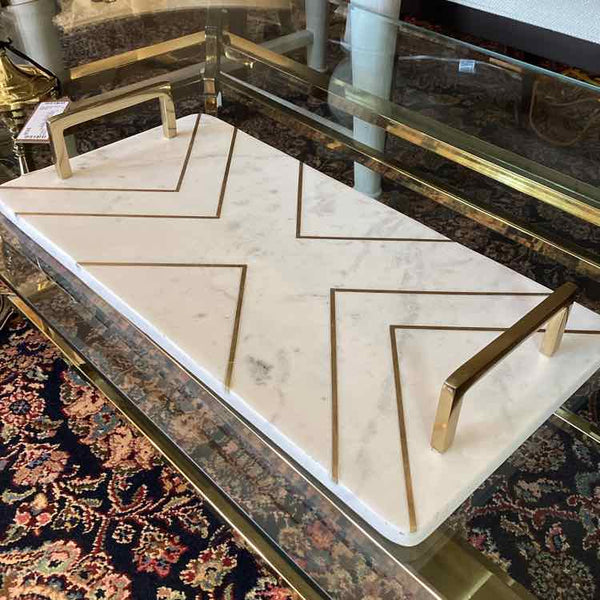 Marble & Gold Tray with Handles