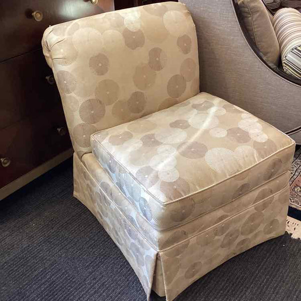 Taupe And Cream Slipper Chair