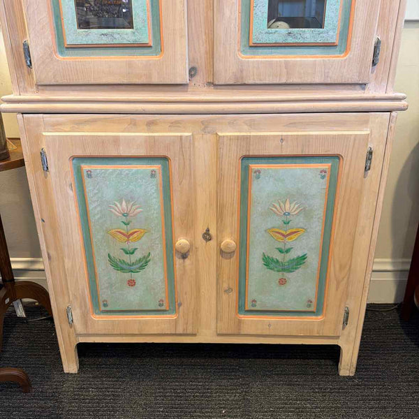 Pine Painted Four-Door Hutch