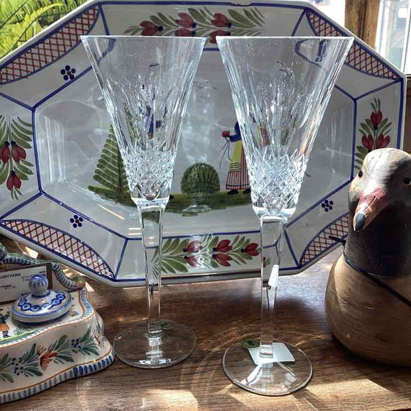 Two Waterford Toasting Flutes