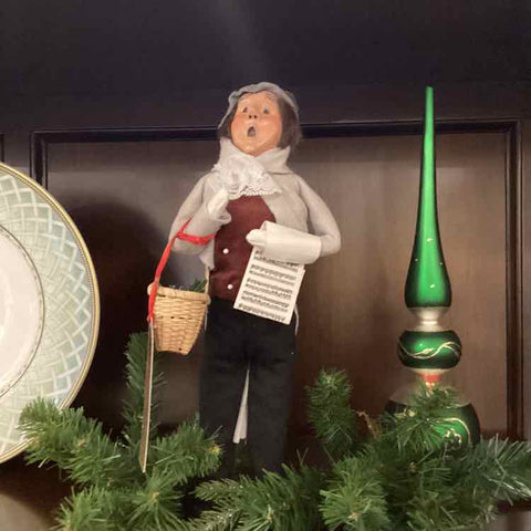 Byer's Choice Caroler with Basket & Sheet Music