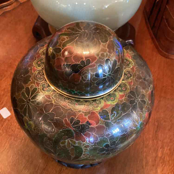 Cloisonne Ginger Jar With Stand