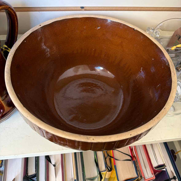 Stone Brown Glaze Serving Bowl