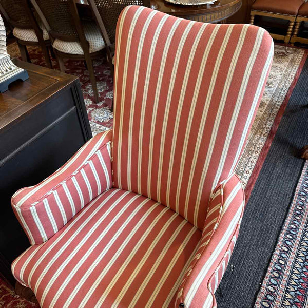 Pink Striped Arm Chair