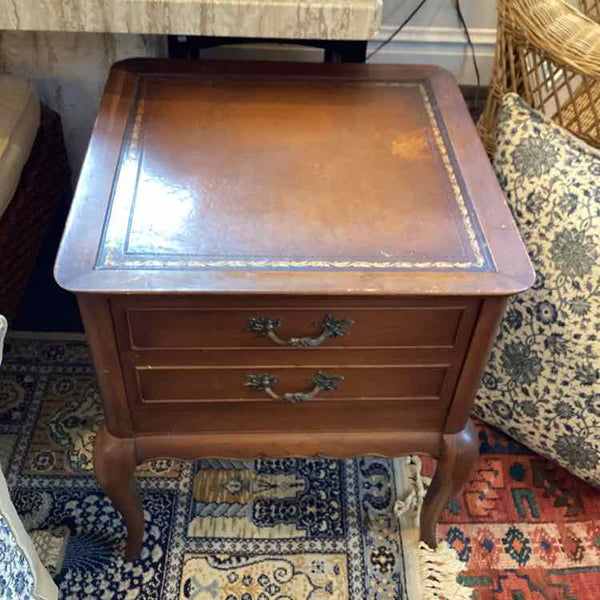 Faux Double Drawer End Table