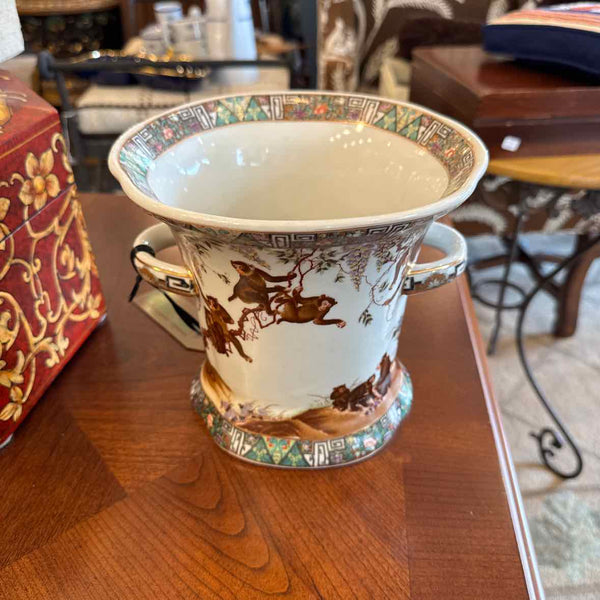 Monkey Motif Vase With Handles