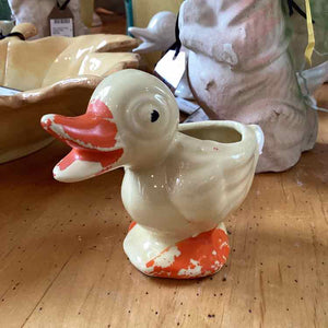 Vintage Yellow/Orange Duckling Planter - As Is