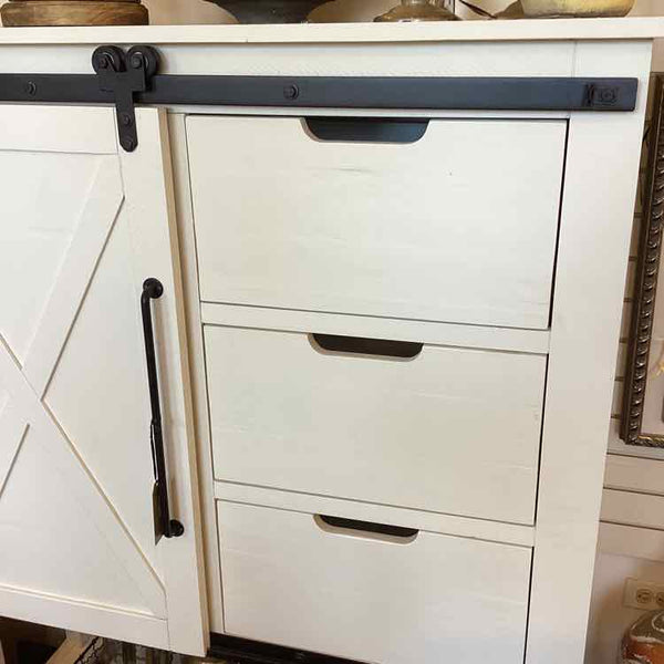 White Barn Door Cabinet