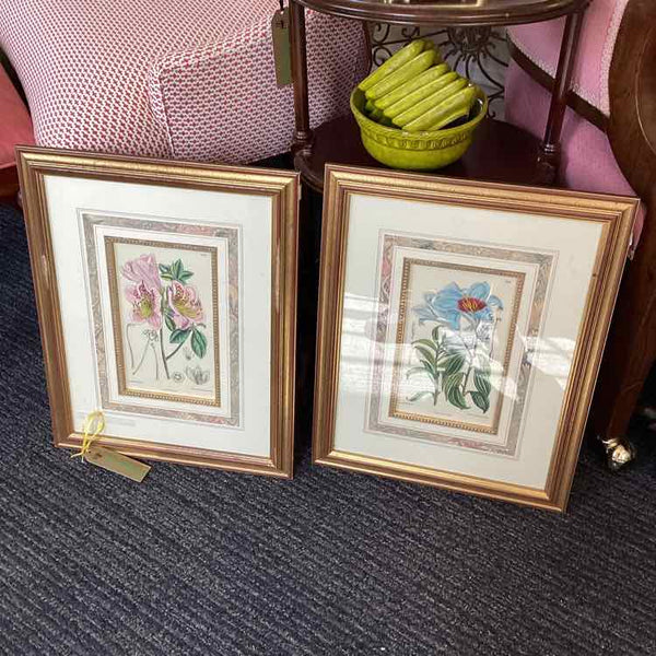 "As Is" Pair Of Floral Prints