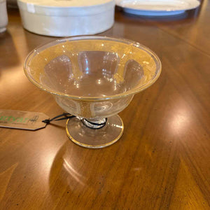 Etched Footed Compote Bowl