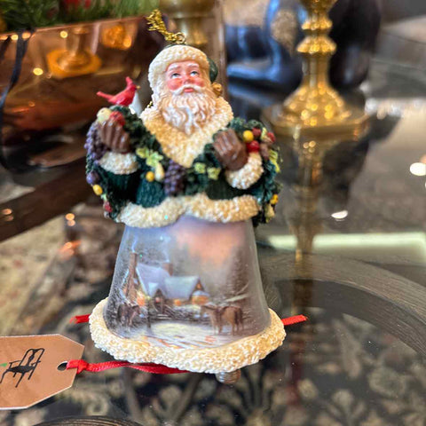 Thomas Kinkade Santa Ornament - Winter Scene on Cape