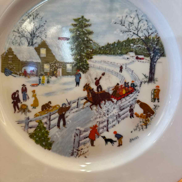 12" Grandma Moses Christmas Plate